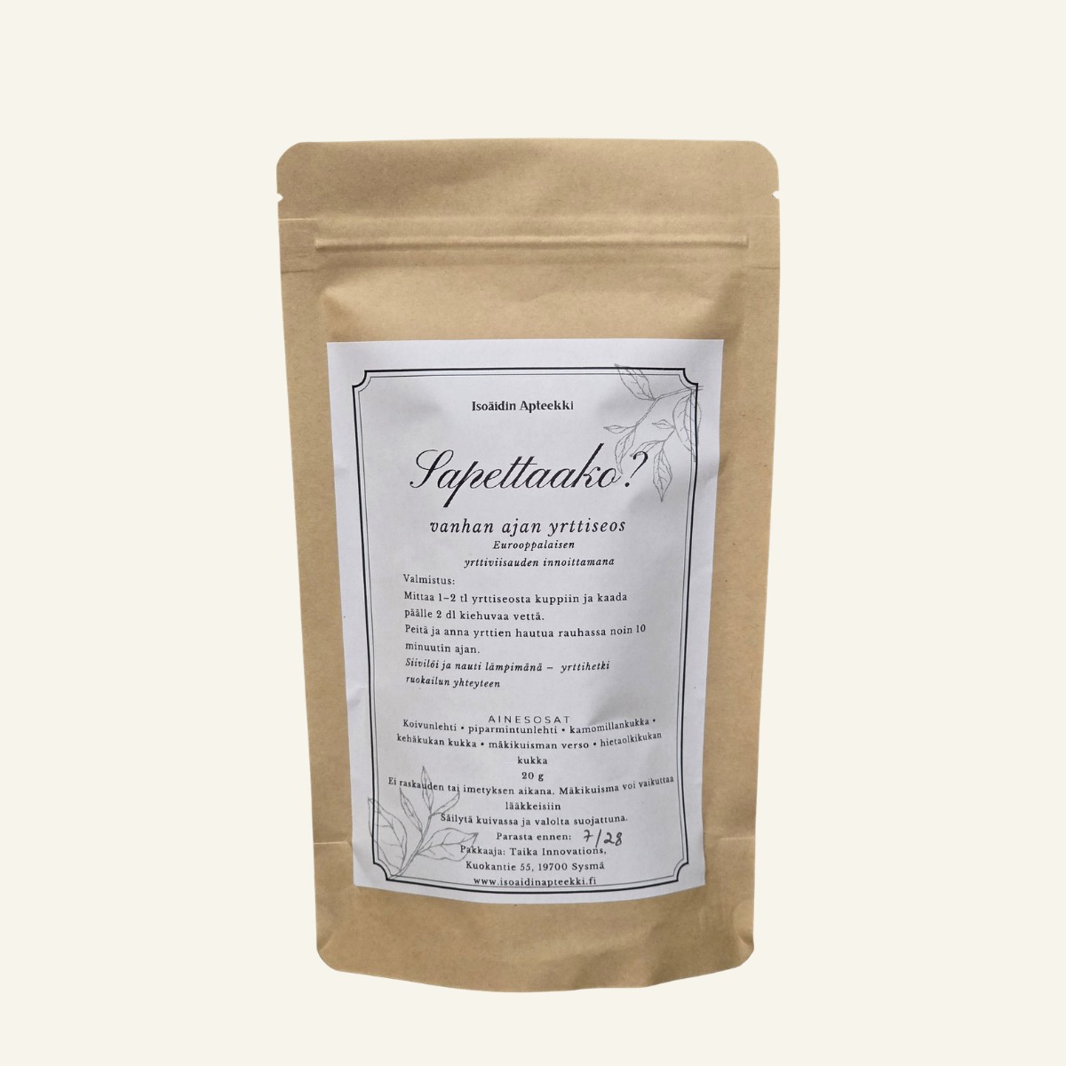 SAPETTAAKO? – kuuden yrtin tee 20 g